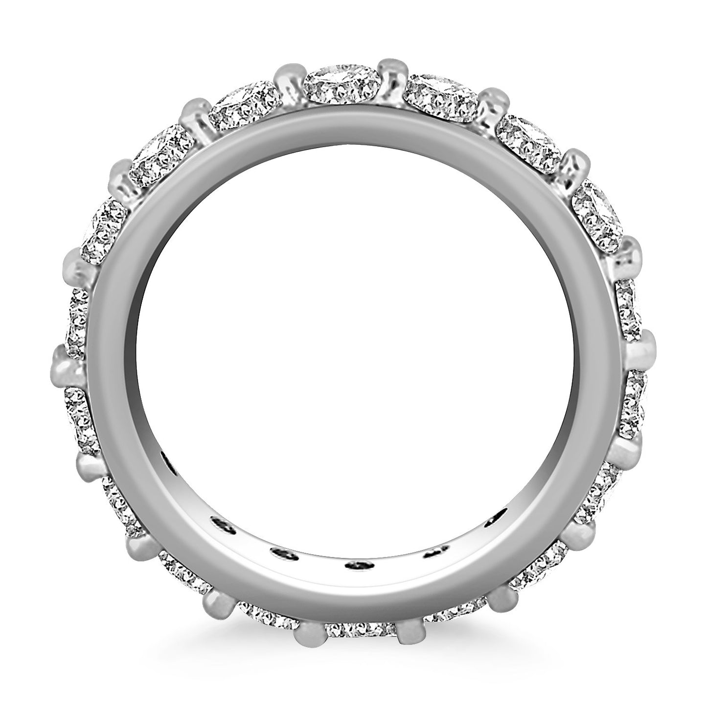 14k White Gold Round Cut Diamond Eternity Ring